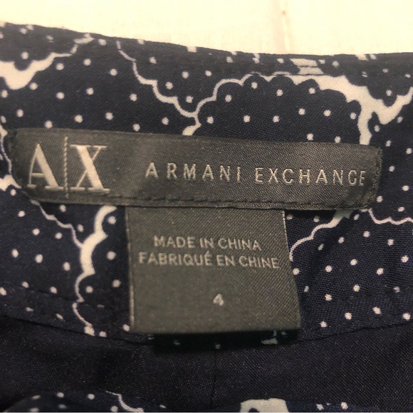 3/40$ Armani Exchange - Blue & White Tye zip Shorts with Pockets - Picture 5 of 5